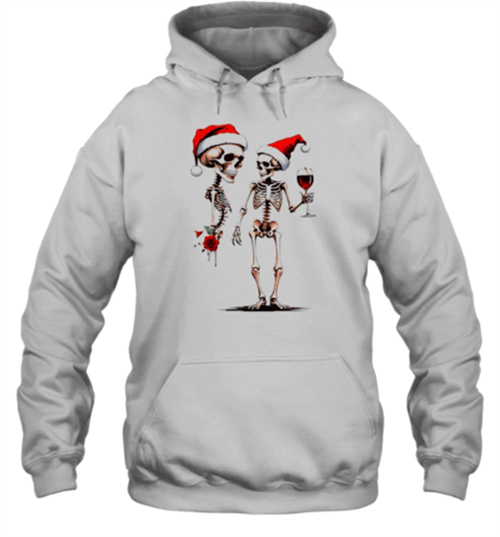 Skeleton Drinking Wine When Youre Dead Inside But Its Christmas T-Shirt