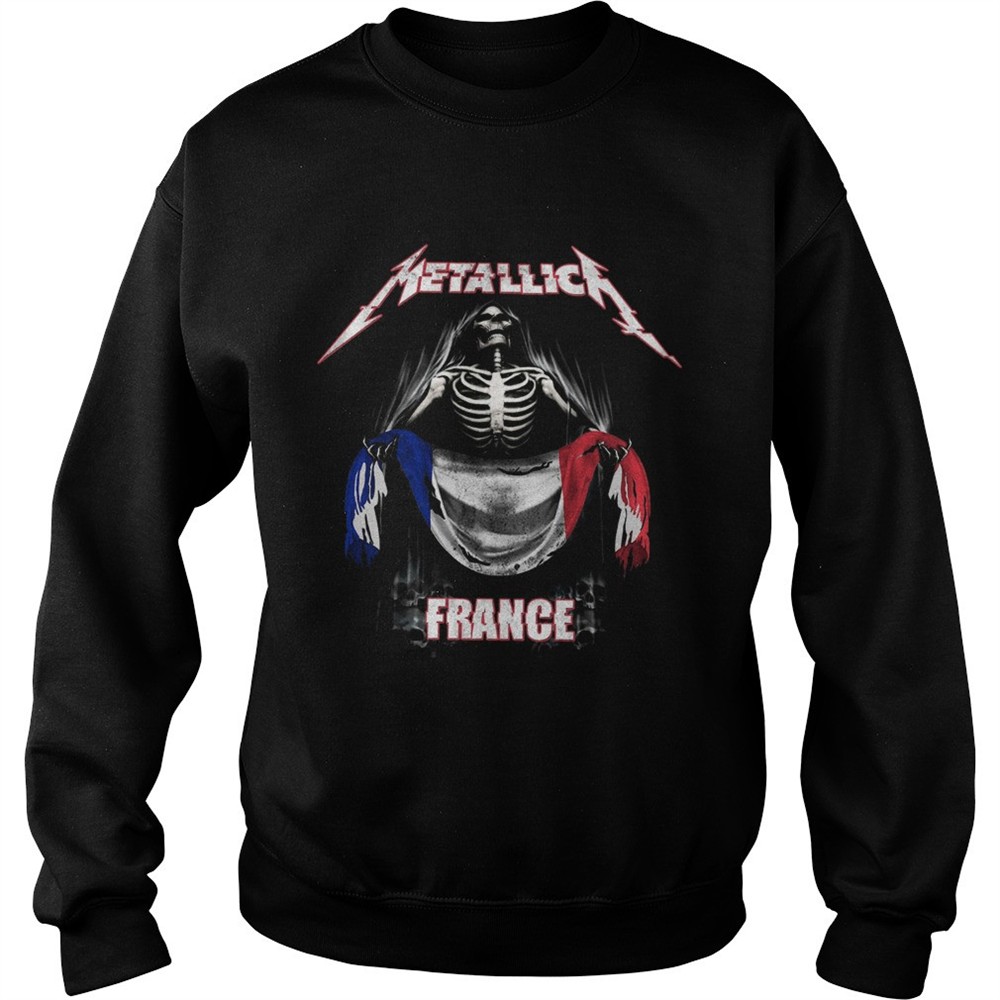 Skeleton Metallica France Flag shirt
