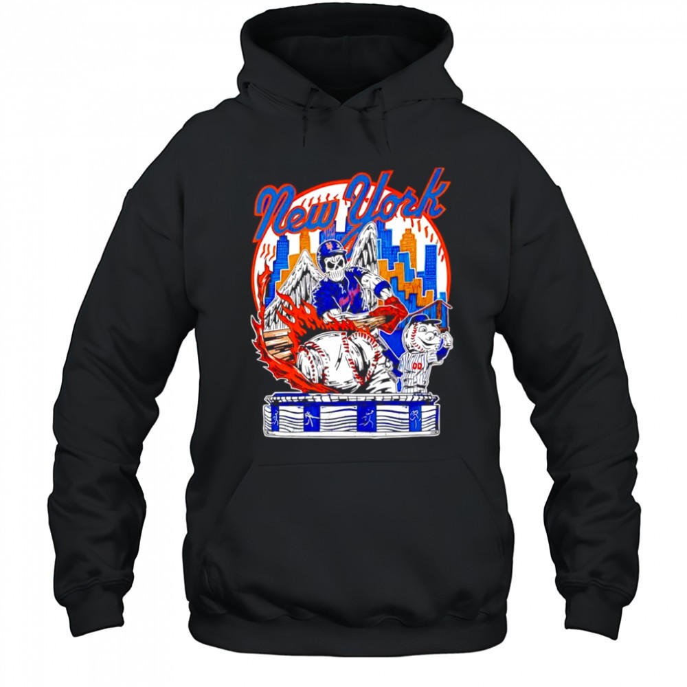 Skeleton New York Knicks baseball skyline shirt