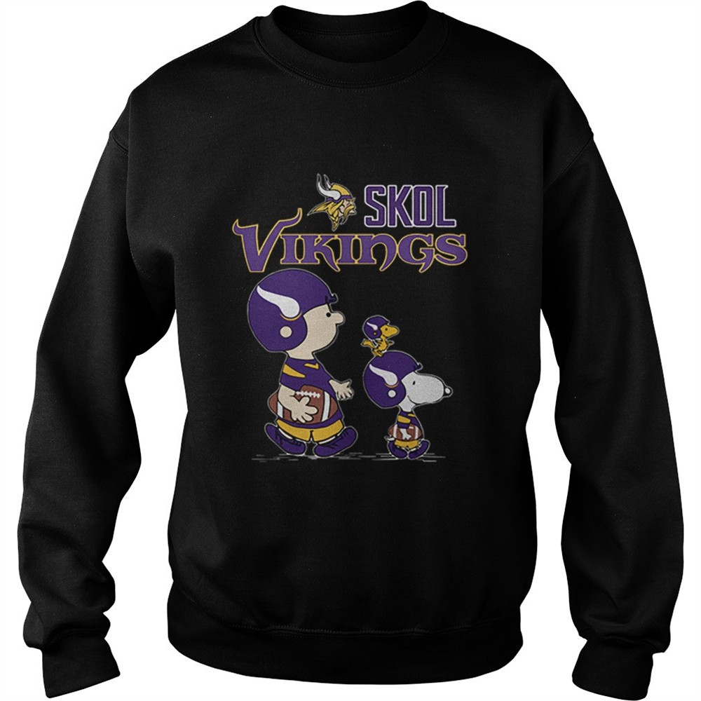 Skol Vikings Charlie Brown and Snoopy Minnesota Viking shirt