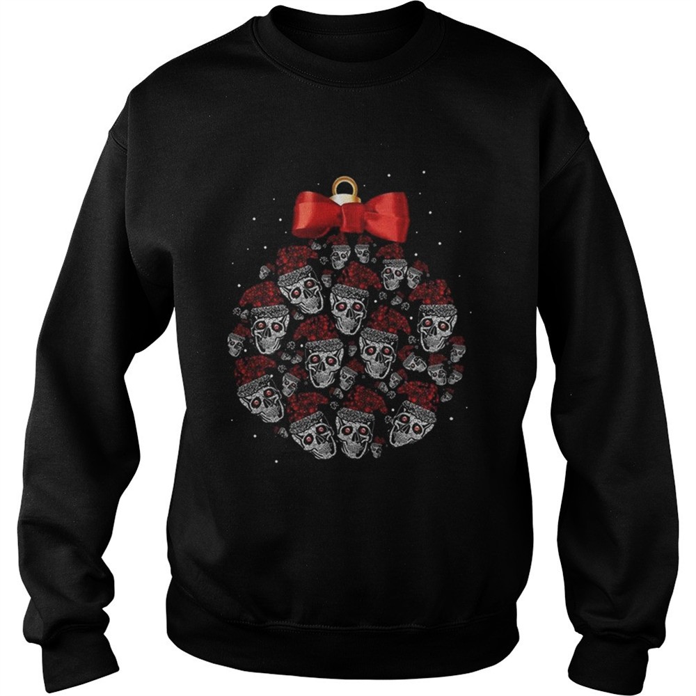 Skull christmas ball glitter pattern shirt