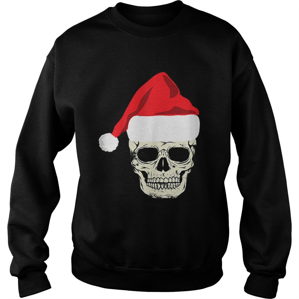 Skull In Santa Hat Christmas Skeleton Christmas shirt