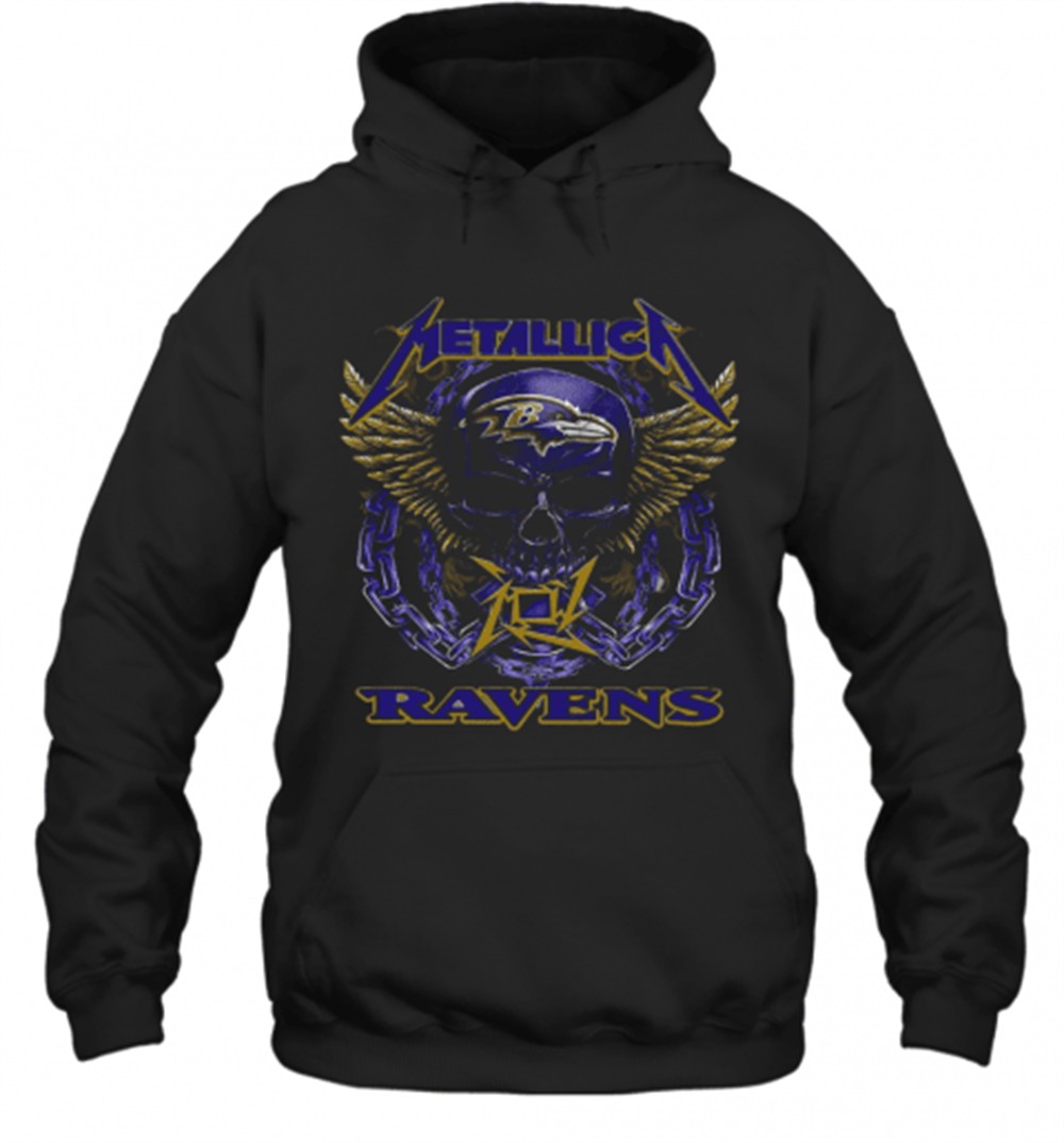 Skull Metallic Ravens T-Shirt