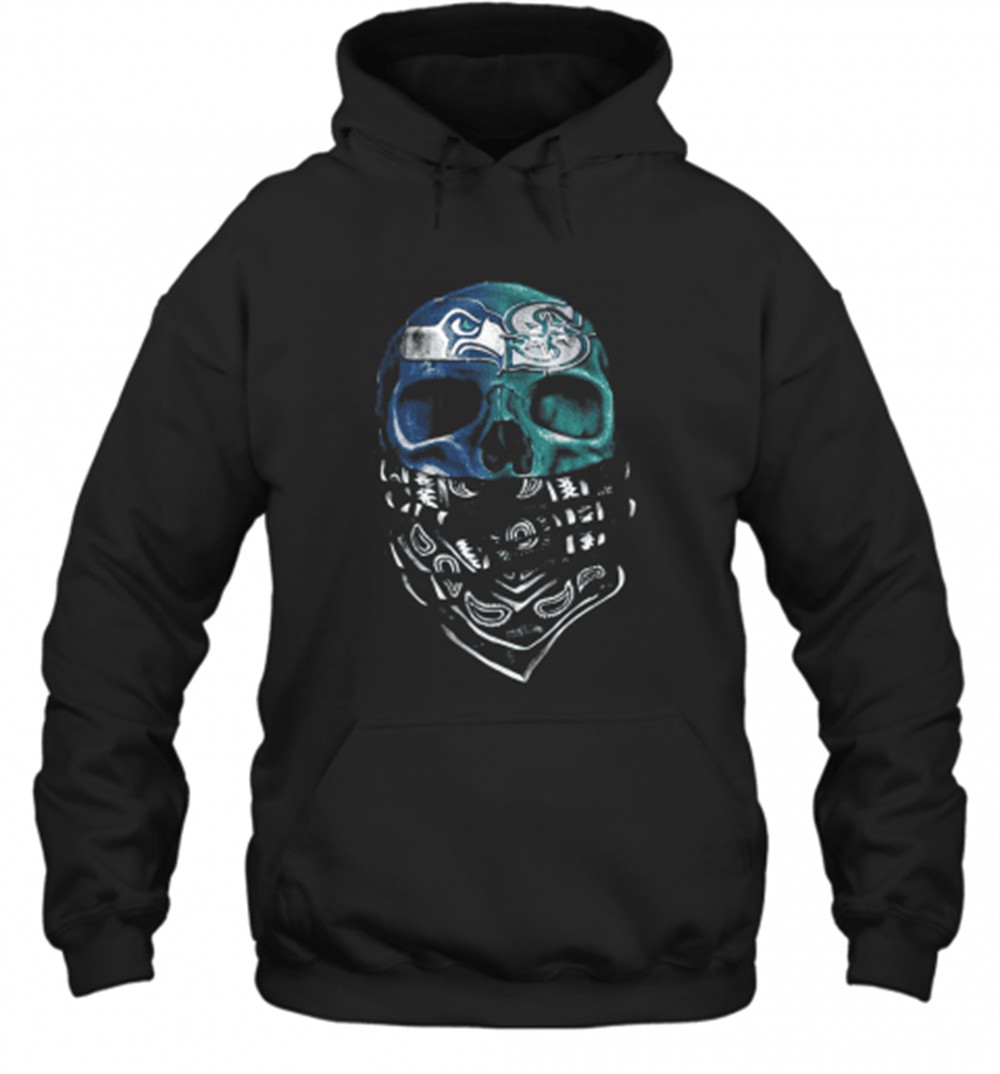 Skull Seattle Seahawks And Seattle Mariners T-Shirt