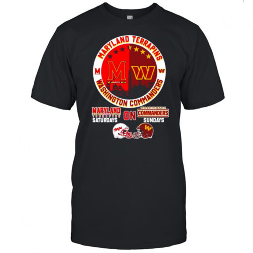 skyline-maryland-terrapins-on-saturdays-washington-commanders-on-sundays-shirt-ougy7rx1 Skyline Maryland Terrapins on Saturdays Washington Commanders on Sundays shirt
