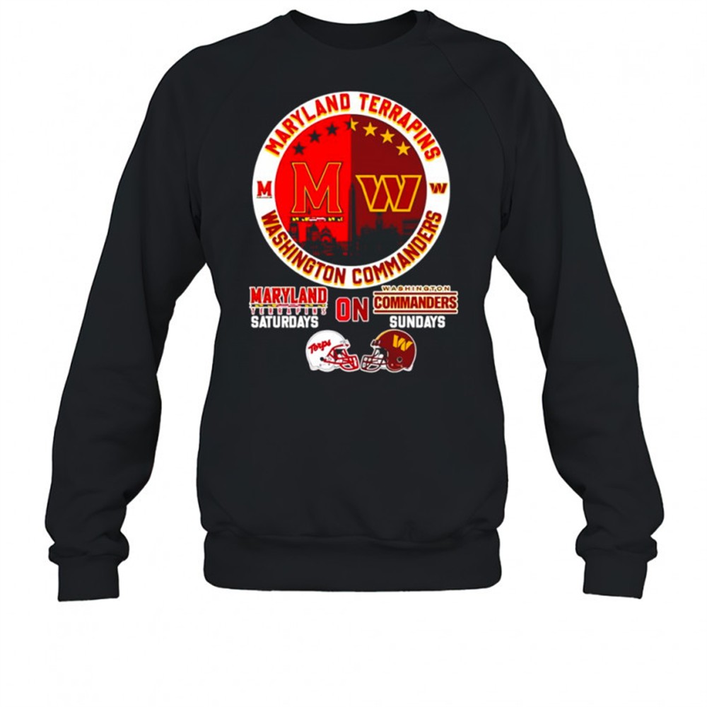 skyline-maryland-terrapins-on-saturdays-washington-commanders-on-sundays-shirt-ougy7rx1 Skyline Maryland Terrapins on Saturdays Washington Commanders on Sundays shirt