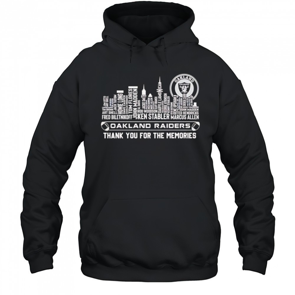 Skyline Name Oakland Raiders Thank You For The Memories Shirt