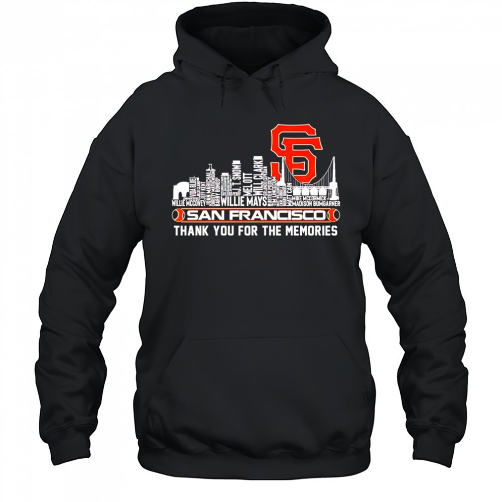 Skyline name San Francisco Giants thank you for the memories shirt