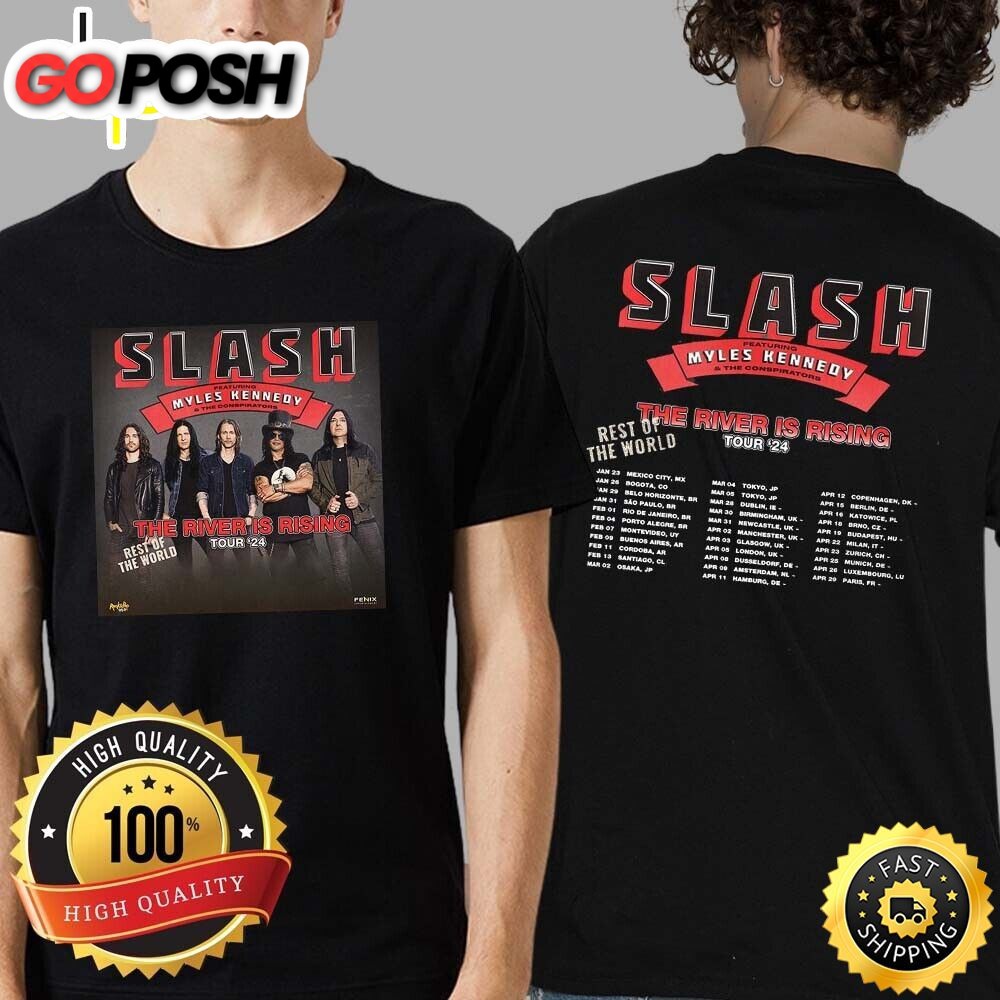Slash Rest Of The World The River Is Rising Music Tour 2024 T-Shirt