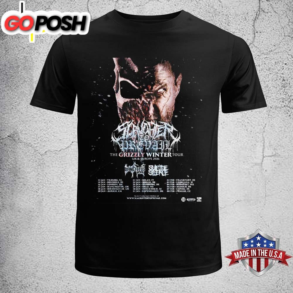 Slaughter To Prevail The Grizzly Winter Tour UK And Europe 2026 Unisex T-Shirt