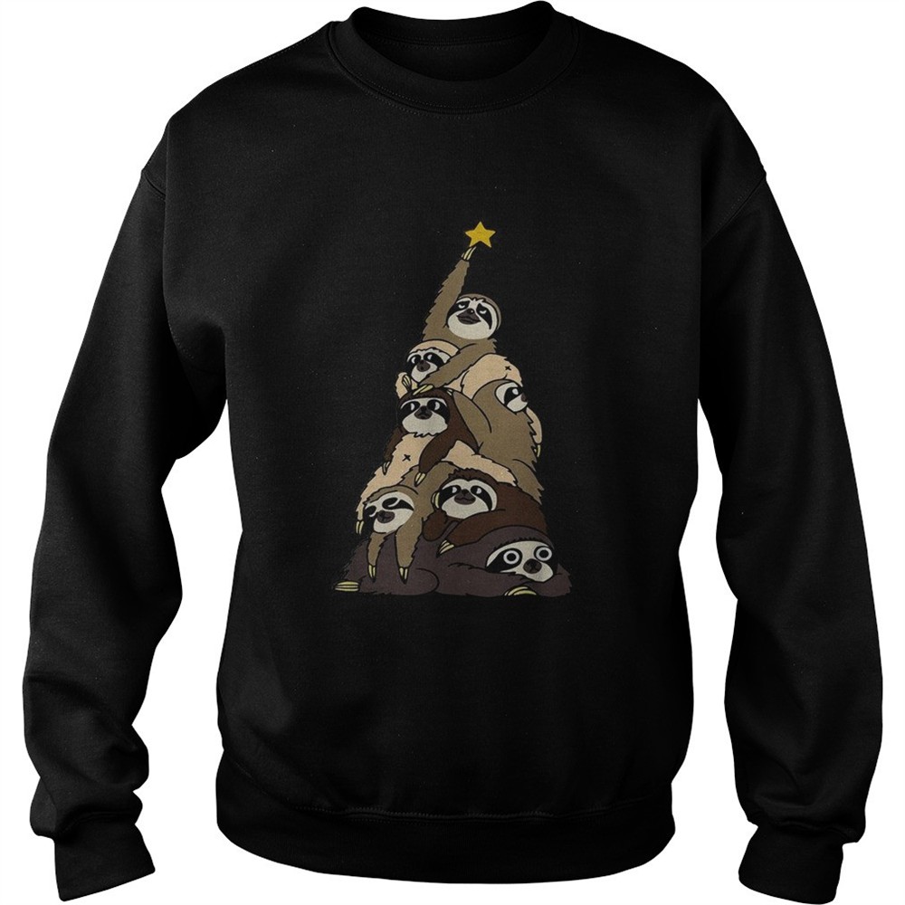 Sloth Christmas tree shirt
