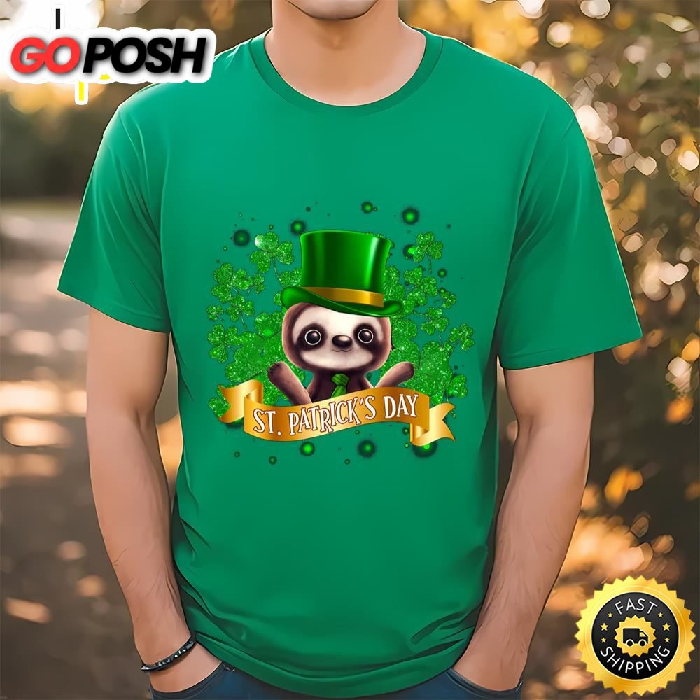 Sloth Lucky ST.Patricks Day Black Standard T-Shirt