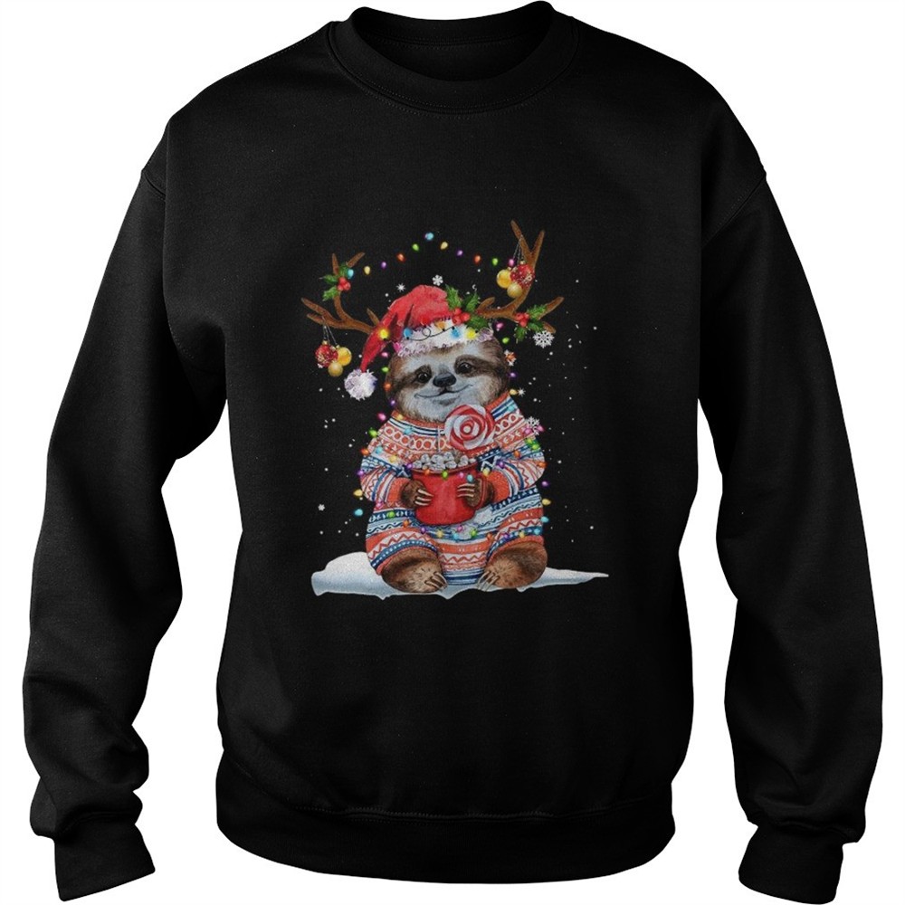 Sloth Reindeer Light Christmas shirt