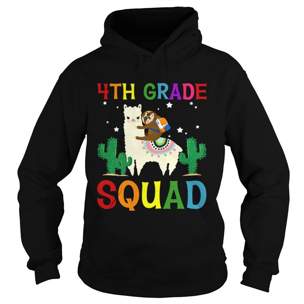 sloth-riding-llama-4th-grade-squad-back-to-school-tshirt-gteaeg34 Sloth Riding Llama 4th Grade Squad Back To School TShirt