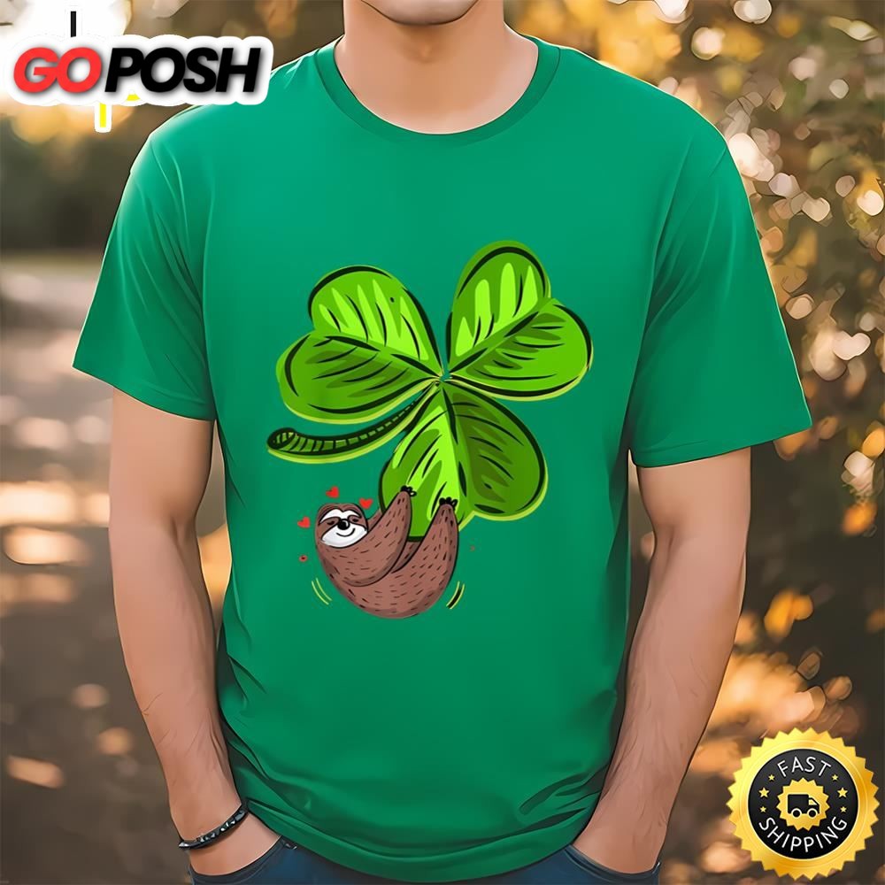 Sloth Shamrock St. Patricks Day Funny Sloth Irish T-Shirt