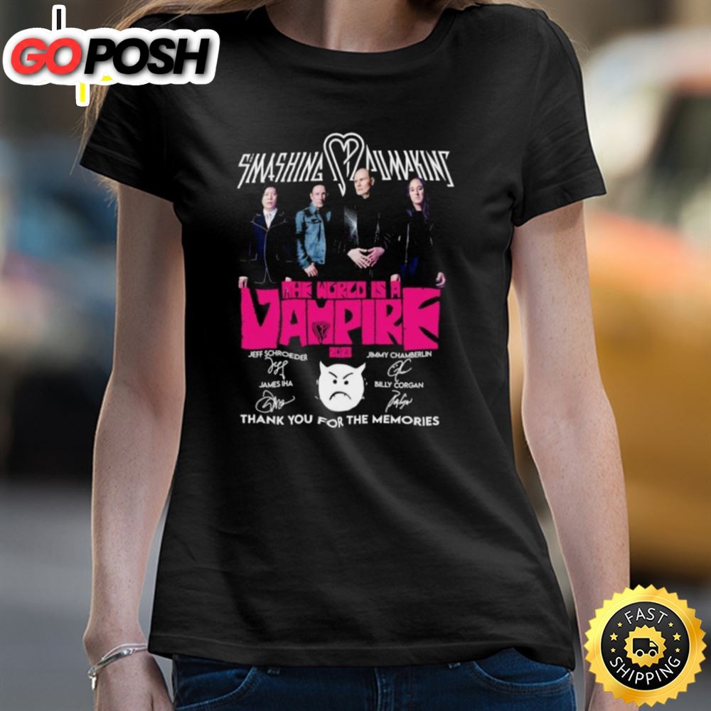 Smashing Pumpkins The World Is A Vampire 2025 Thank You For The Memories Signatures Shirt