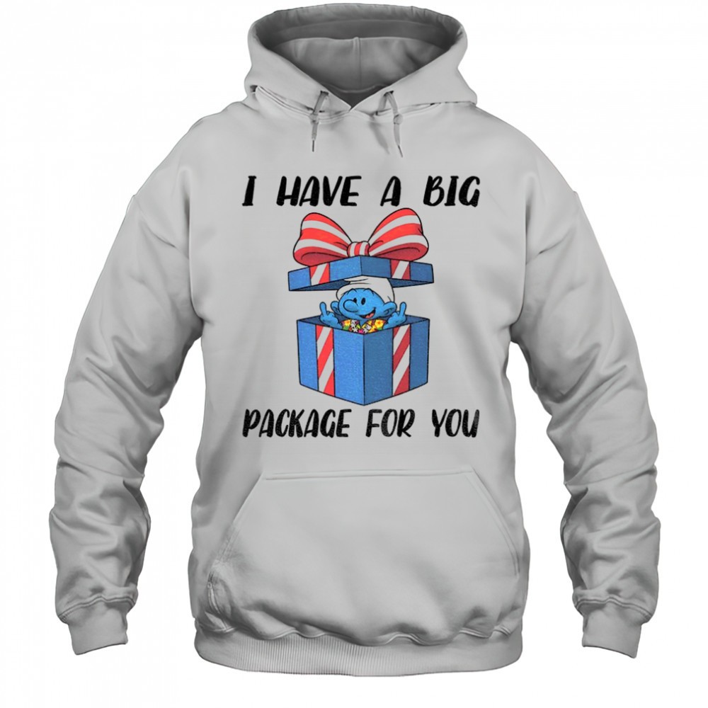 Smurfs middle finger I have a big package for you Merry Christmas shirt