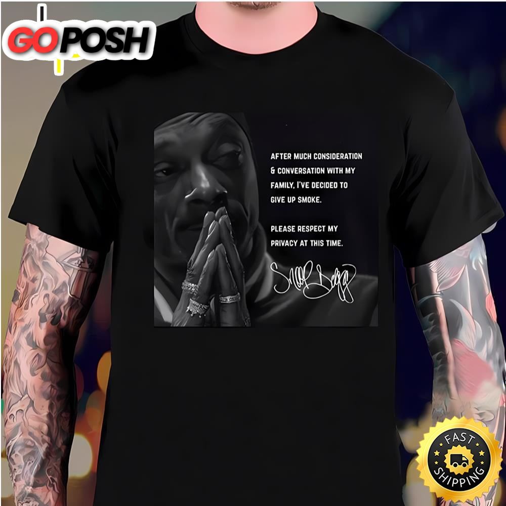 Snoop Dogg Says He Is Giving Up Smoking On Instagram Vintage T-Shirt