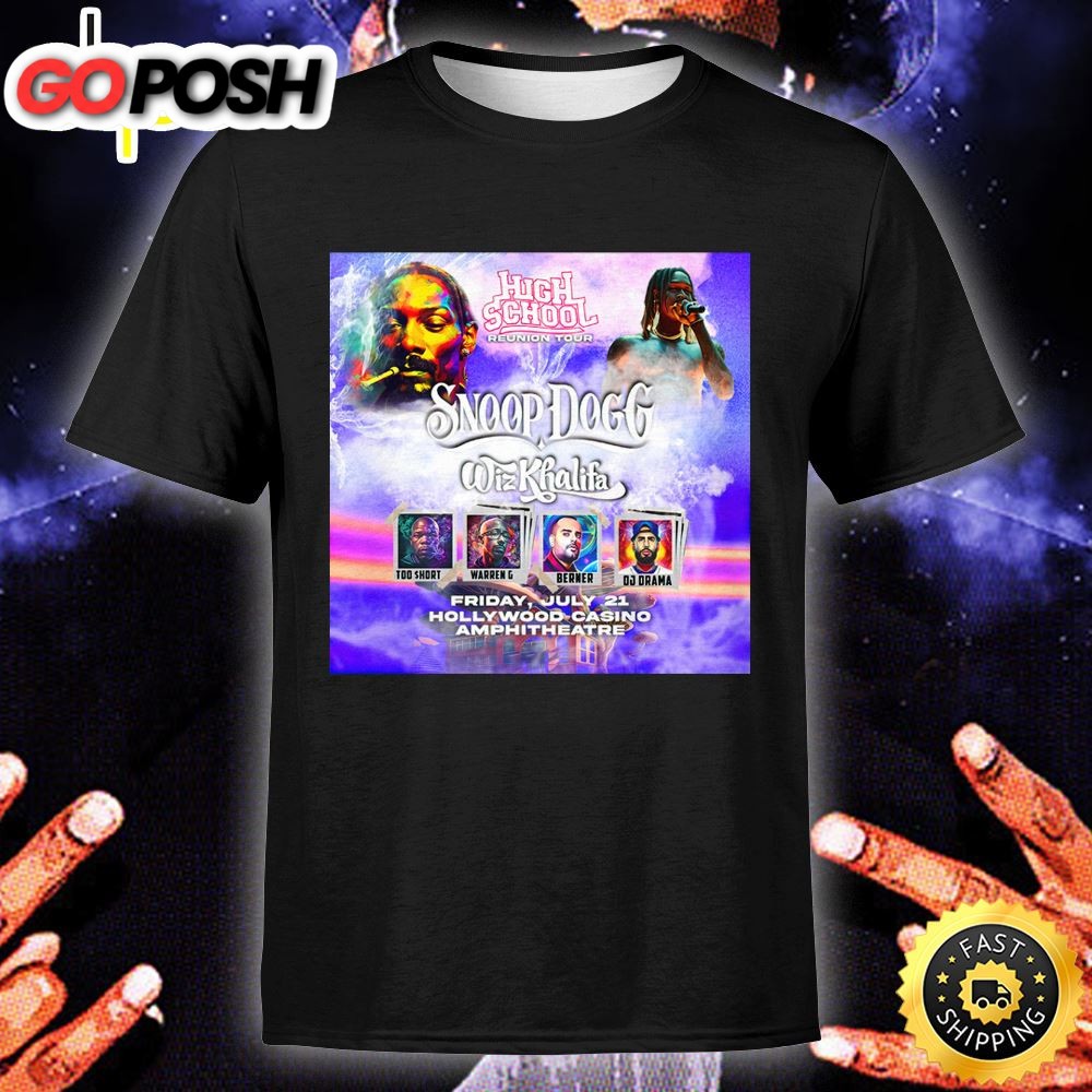Snoop Dogg Wiz Khalifa Too Short – H.S. Reunion Tour 2025 Tshirt