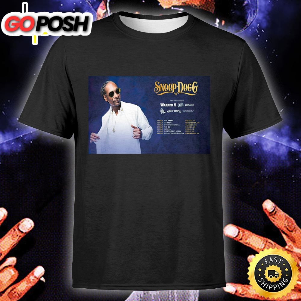 Snoop Doggs 2025 UK Tour Music T-shirt