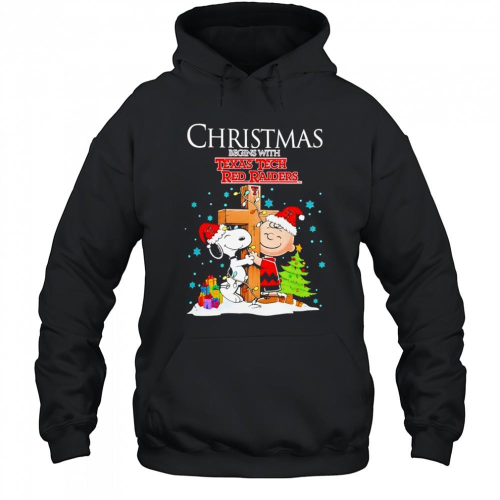 Snoopy and Charlie Brown Christmas Begins With Texas Tech Red Raiders shirt