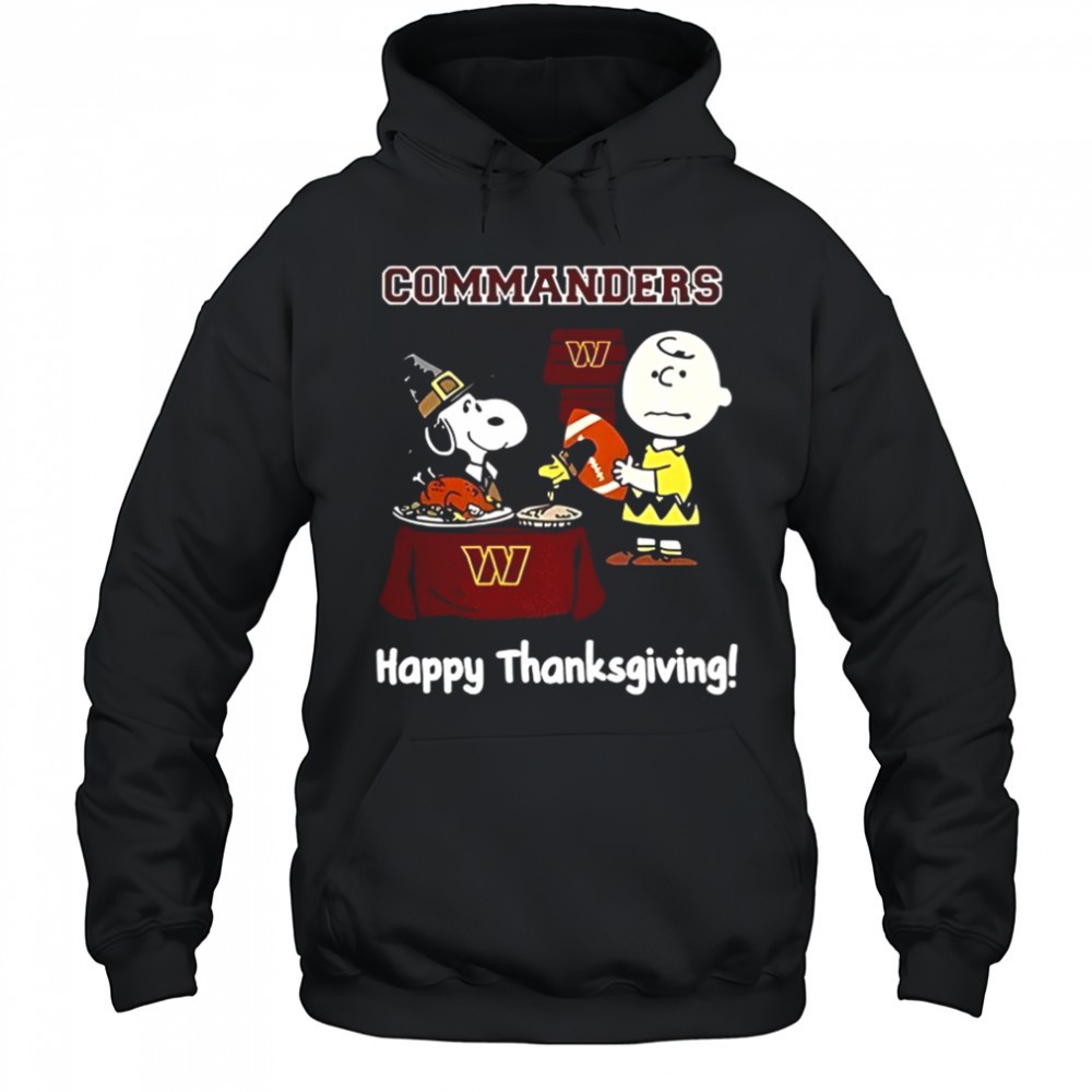 Snoopy and Charlie Brown X Washington Commanders football happy Thanksgiving shirt