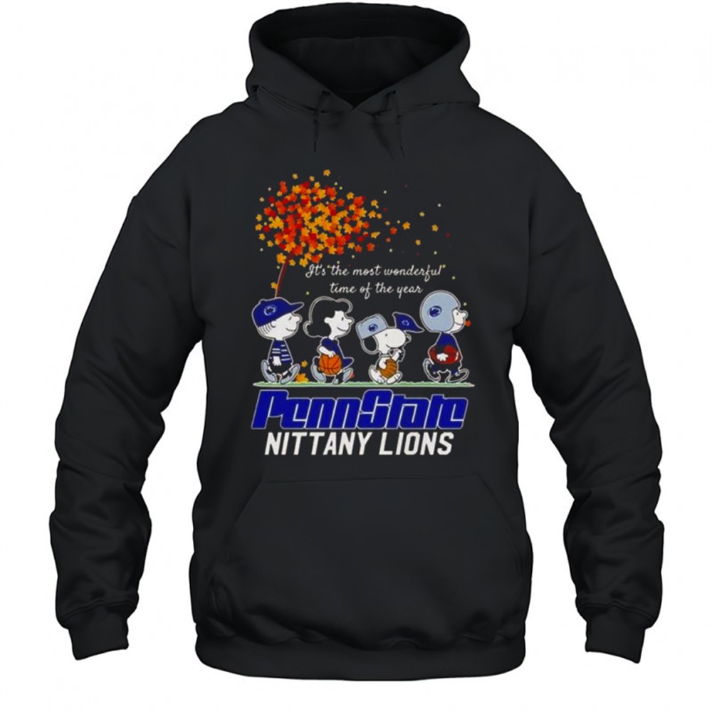 Snoopy And Friends Penn State Nittany Lions Its The Most Wonderful Time Of The Year Autumn T-Shirt