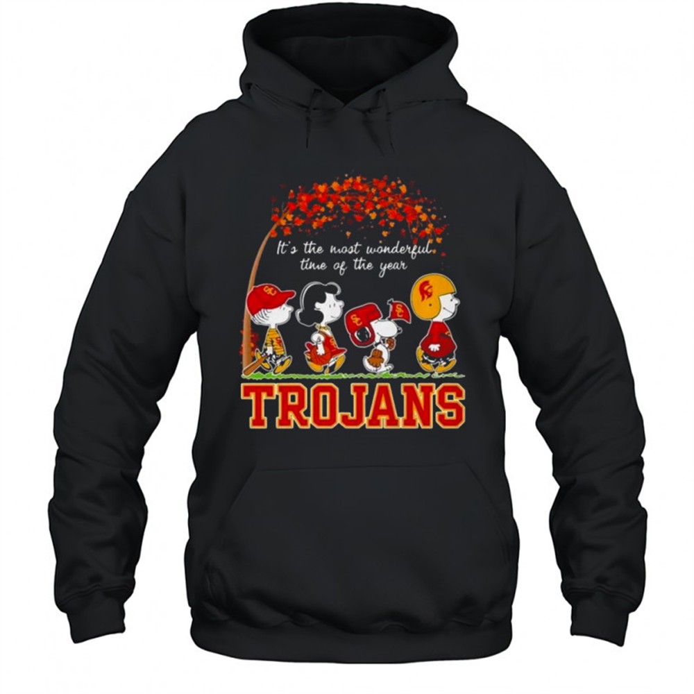 Snoopy And Friends Trojans Sports Team Its The Most Wonderful Time Of The Years Autumn T-Shirt