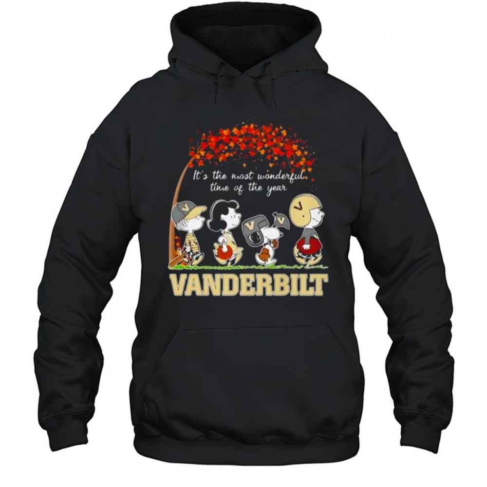 Snoopy And Friends Vanderbilt Sports Team Its The Most Wonderful Time Of The Year Autumn T-Shirt