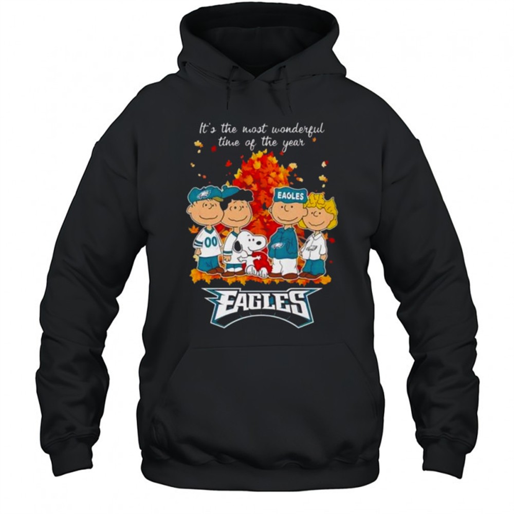 Snoopy And Friends X Philadelphia Eagles Its The Most Wonderful Time Of The Year Autumn T-Shirt