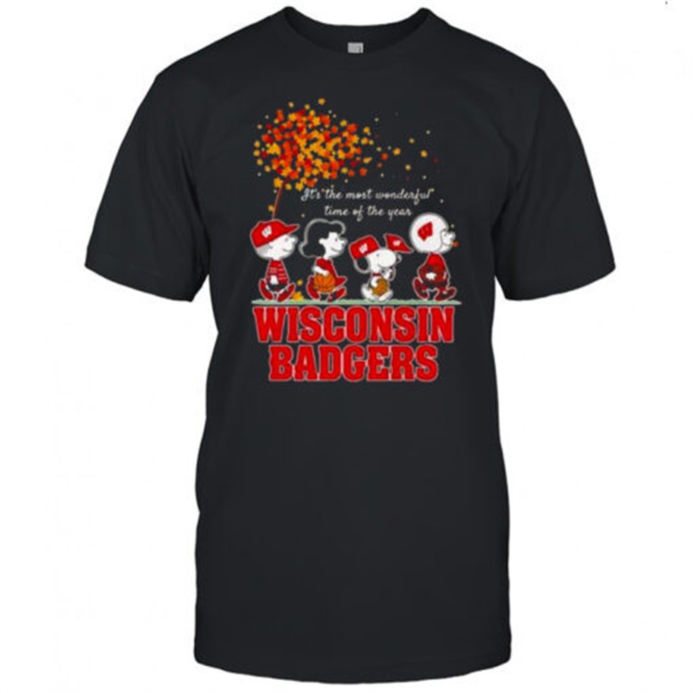 snoopy-and-friends-x-wisconsin-badgers-sports-team-its-the-most-wonderful-time-o-rz0e4alm Snoopy And Friends X Wisconsin Badgers Sports Team Its The Most Wonderful Time Of The Year Autumn T-Shirt