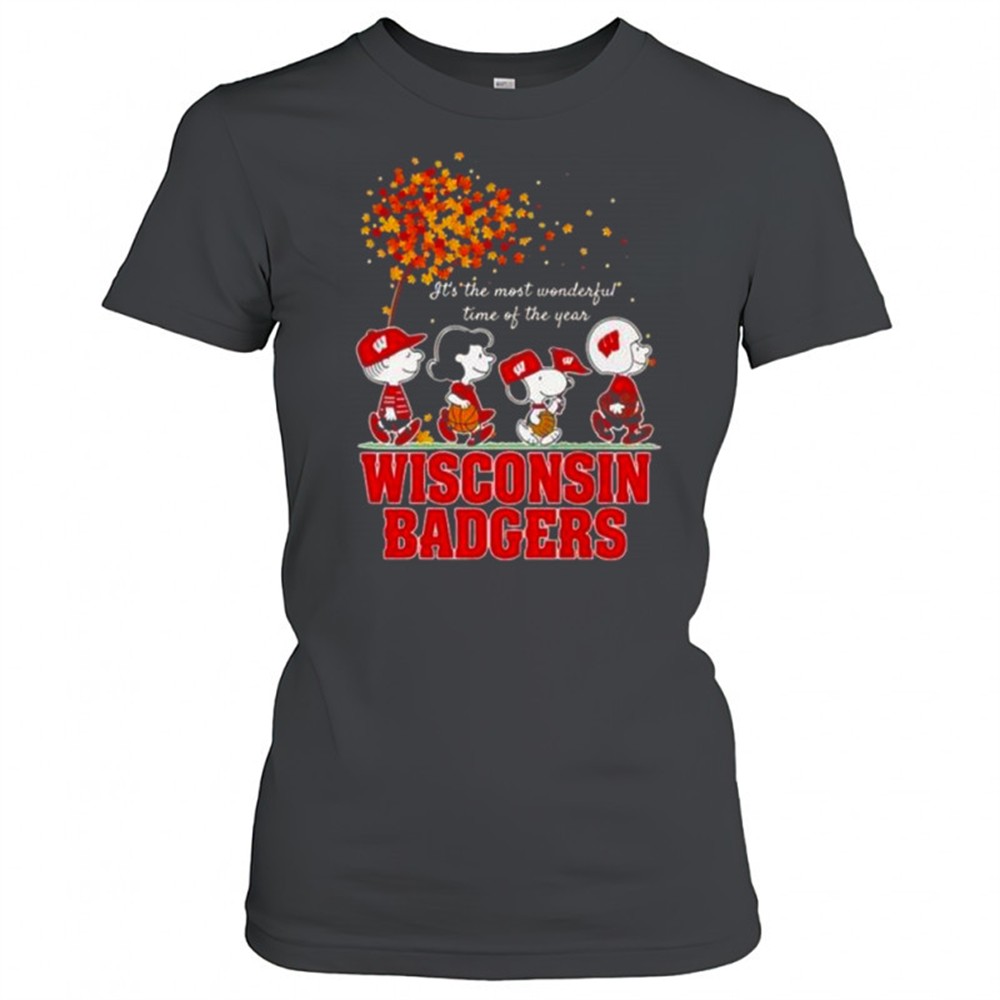 snoopy-and-friends-x-wisconsin-badgers-sports-team-its-the-most-wonderful-time-o-rz0e4alm Snoopy And Friends X Wisconsin Badgers Sports Team Its The Most Wonderful Time Of The Year Autumn T-Shirt