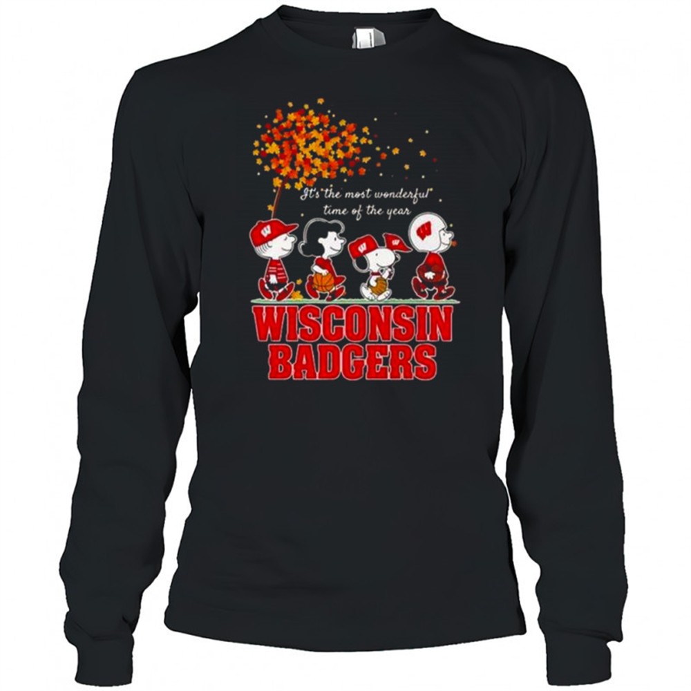 snoopy-and-friends-x-wisconsin-badgers-sports-team-its-the-most-wonderful-time-o-rz0e4alm Snoopy And Friends X Wisconsin Badgers Sports Team Its The Most Wonderful Time Of The Year Autumn T-Shirt