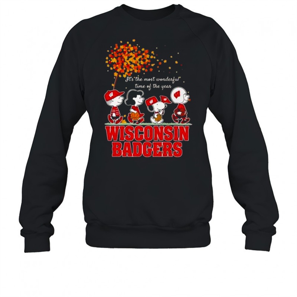 snoopy-and-friends-x-wisconsin-badgers-sports-team-its-the-most-wonderful-time-o-rz0e4alm Snoopy And Friends X Wisconsin Badgers Sports Team Its The Most Wonderful Time Of The Year Autumn T-Shirt