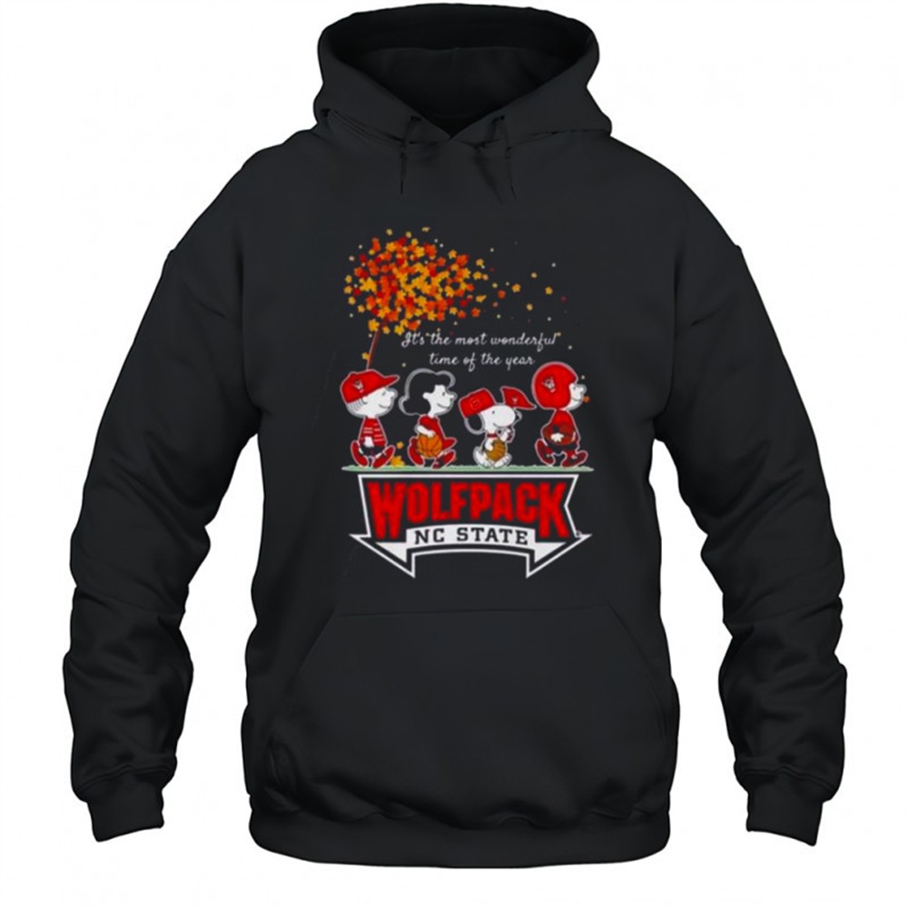 Snoopy And Friends X Wolfpack NC State Sports Team Its The Most Wonderful Time Of The Year Autumn T-Shirt