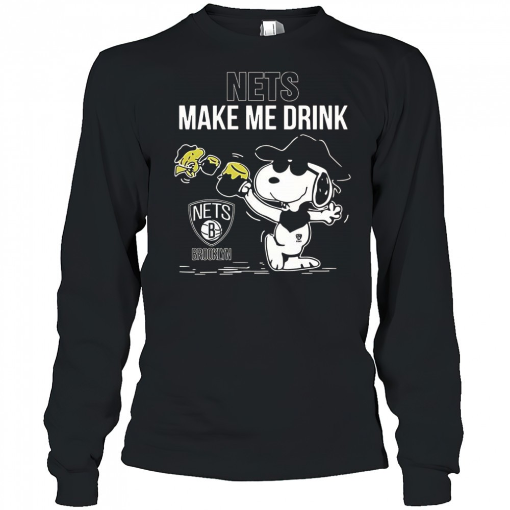 snoopy-and-woodstock-brooklyn-nets-make-me-drink-t-shirt-tkbwkwba Snoopy And Woodstock Brooklyn Nets Make Me Drink T-Shirt