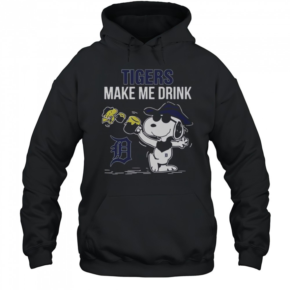 Snoopy And Woodstock Detroit Tigers Make Me Drink T-Shirt