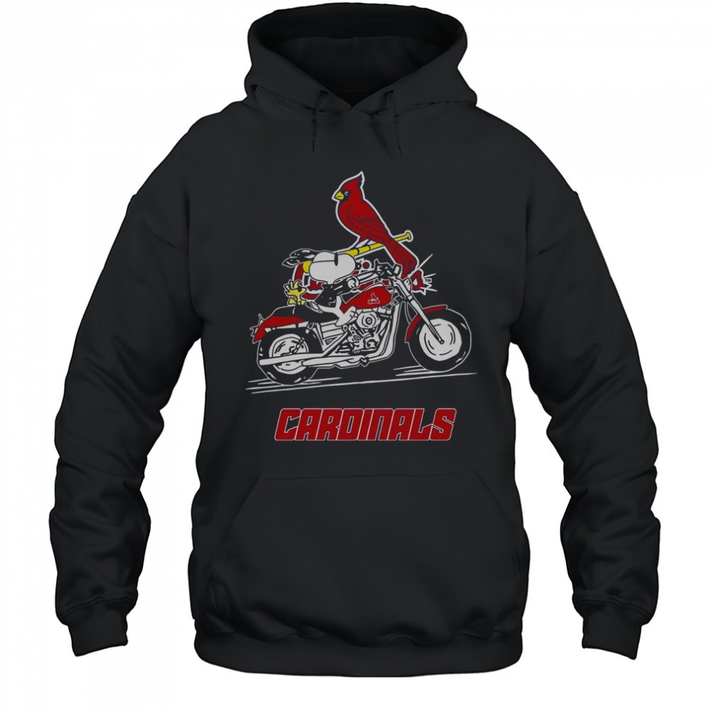 Snoopy And Woodstock Driving Motorbike St. Louis Cardinals T-Shirt