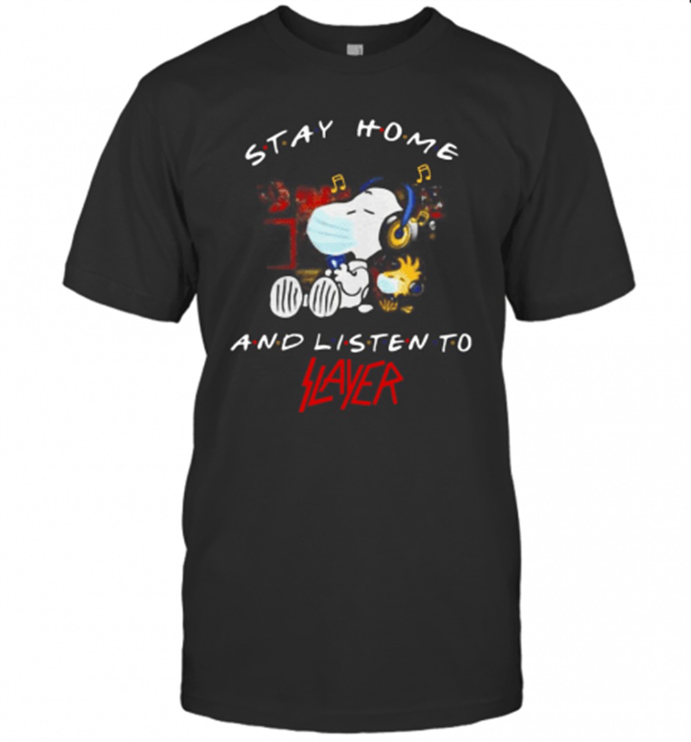 snoopy-and-woodstock-face-mask-stay-home-and-listen-to-slayer-thrash-metal-band-7va2ya6h Snoopy And Woodstock Face Mask Stay Home And Listen To Slayer Thrash Metal Band T-Shirt