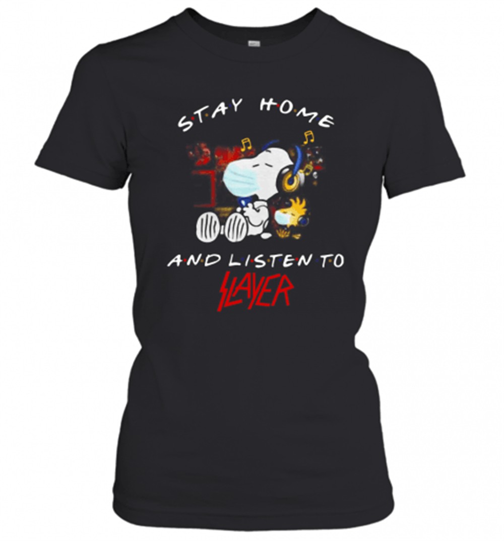 snoopy-and-woodstock-face-mask-stay-home-and-listen-to-slayer-thrash-metal-band-7va2ya6h Snoopy And Woodstock Face Mask Stay Home And Listen To Slayer Thrash Metal Band T-Shirt