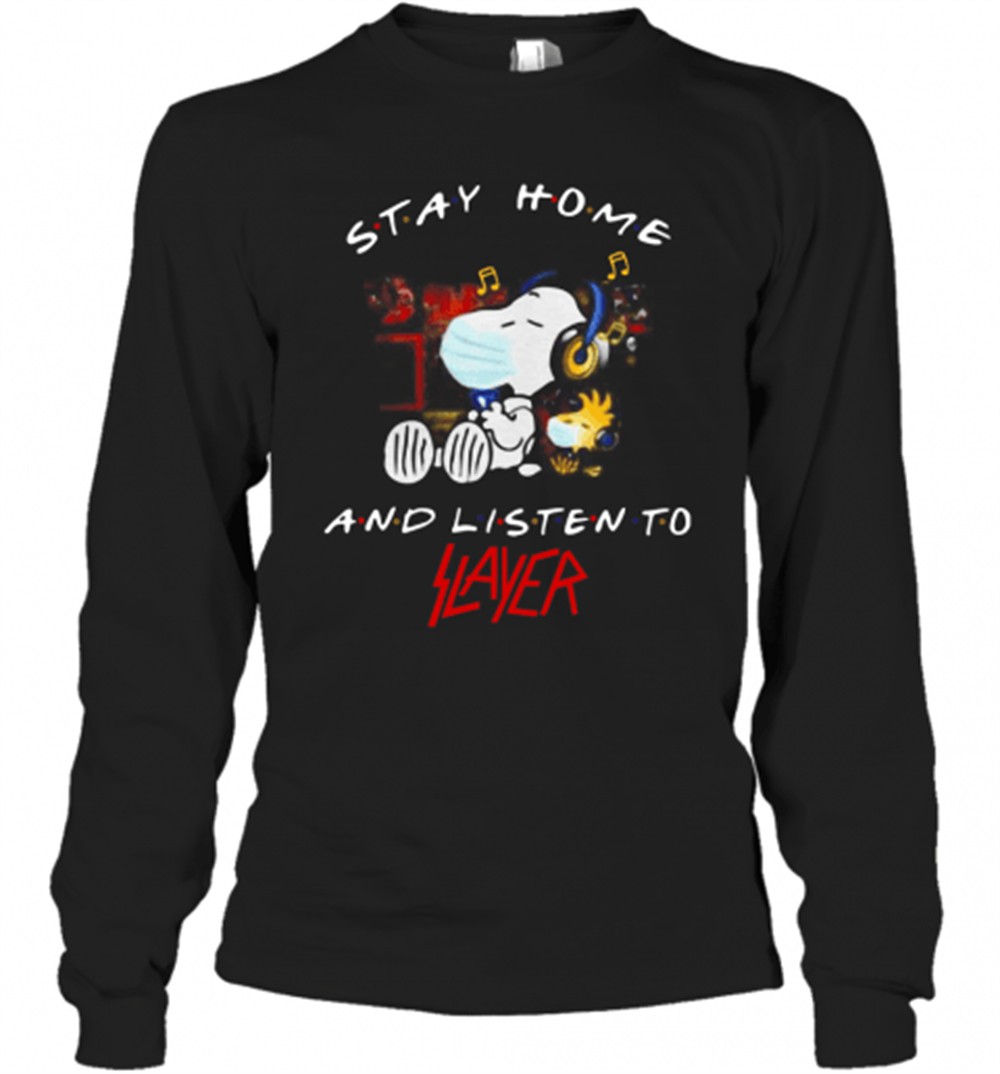 snoopy-and-woodstock-face-mask-stay-home-and-listen-to-slayer-thrash-metal-band-7va2ya6h Snoopy And Woodstock Face Mask Stay Home And Listen To Slayer Thrash Metal Band T-Shirt