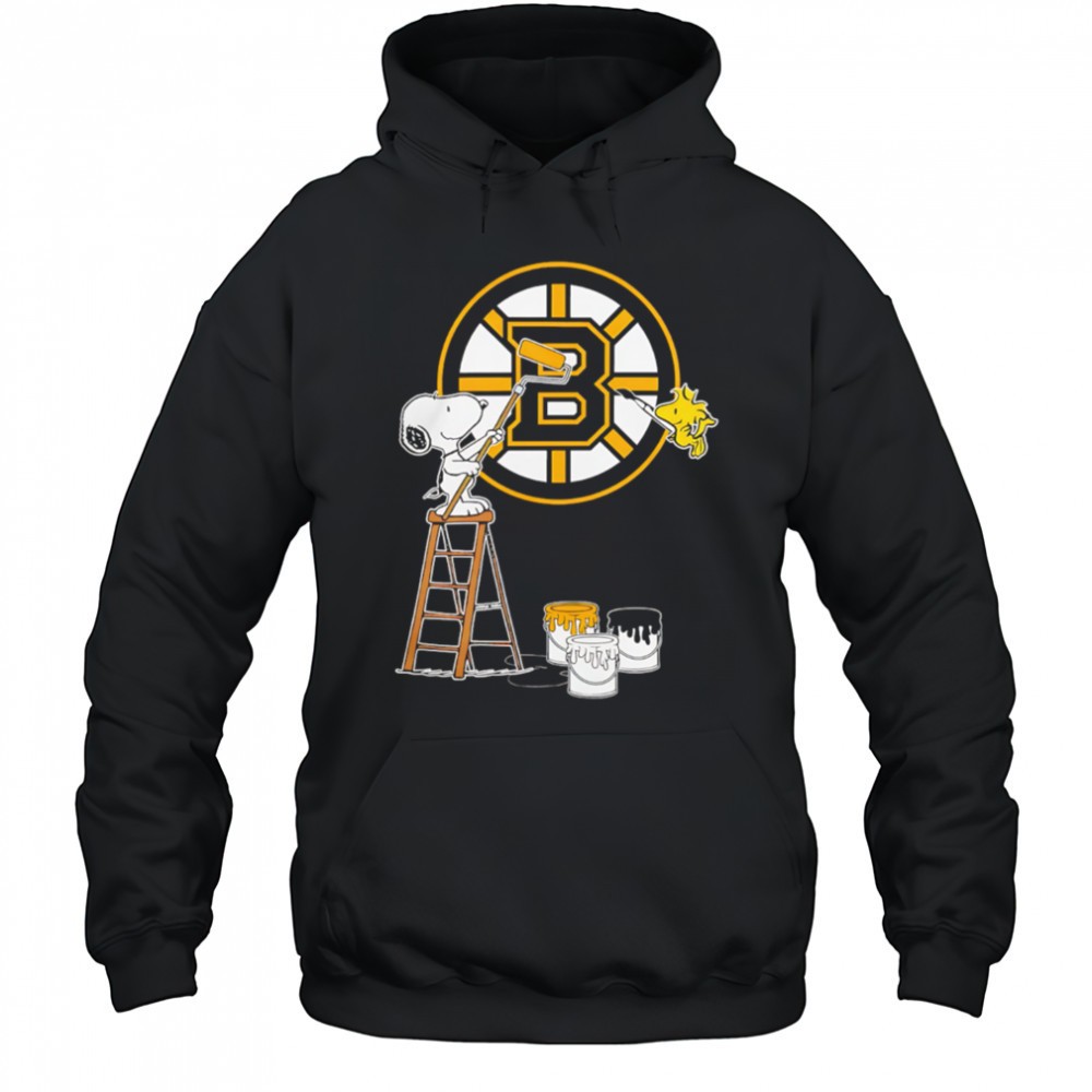 Snoopy And Woodstock Painting Boston Bruins Logo shirt