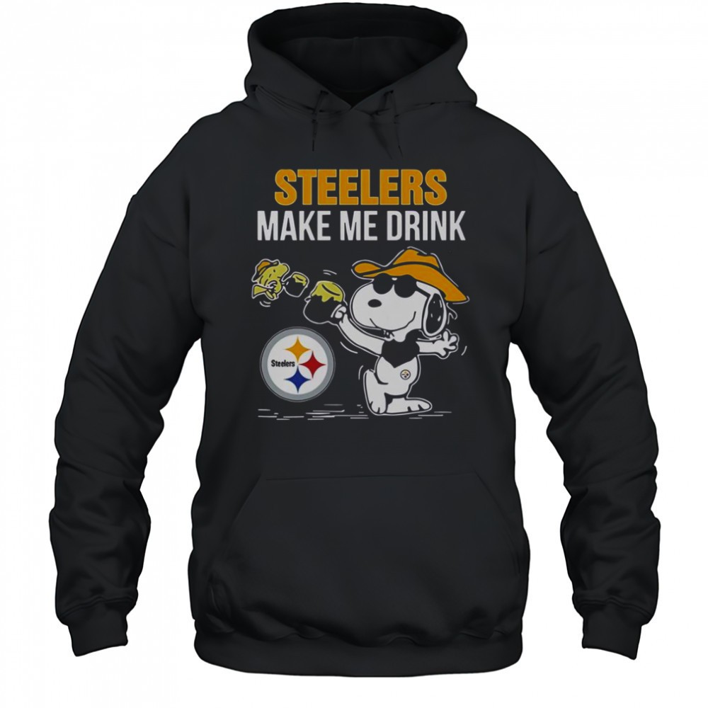 Snoopy And Woodstock Pittsburgh Steelers Make Me Drink T-Shirt