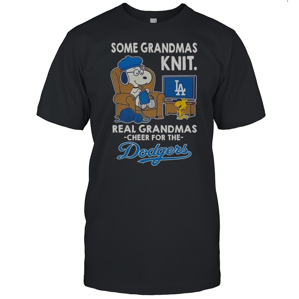 snoopy-and-woodstock-some-grandmas-knit-real-grandmas-cheer-for-the-los-angeles-t5k07p6u Snoopy And Woodstock Some Grandmas Knit Real Grandmas Cheer For The Los Angeles Dodgers T-Shirt