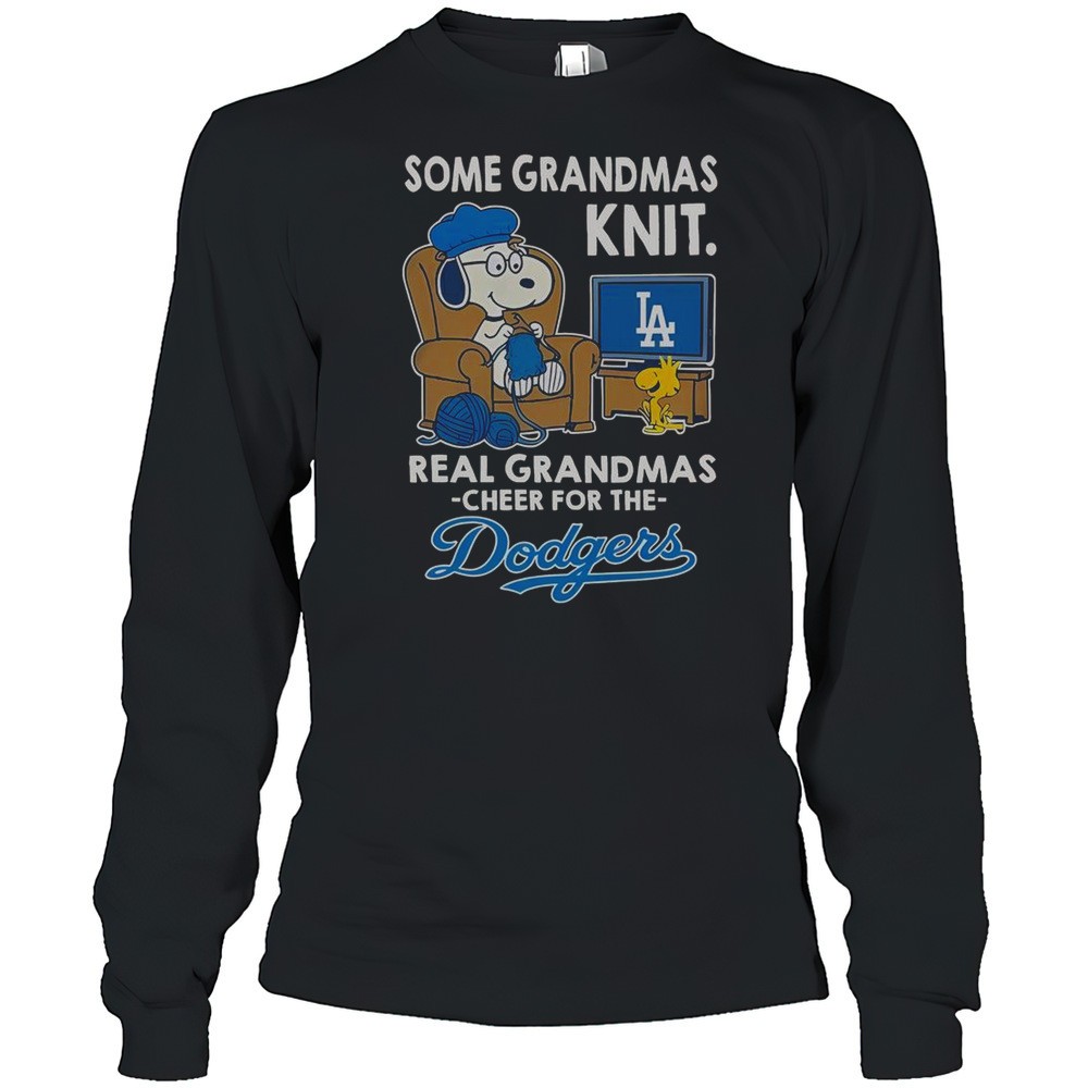 snoopy-and-woodstock-some-grandmas-knit-real-grandmas-cheer-for-the-los-angeles-t5k07p6u Snoopy And Woodstock Some Grandmas Knit Real Grandmas Cheer For The Los Angeles Dodgers T-Shirt