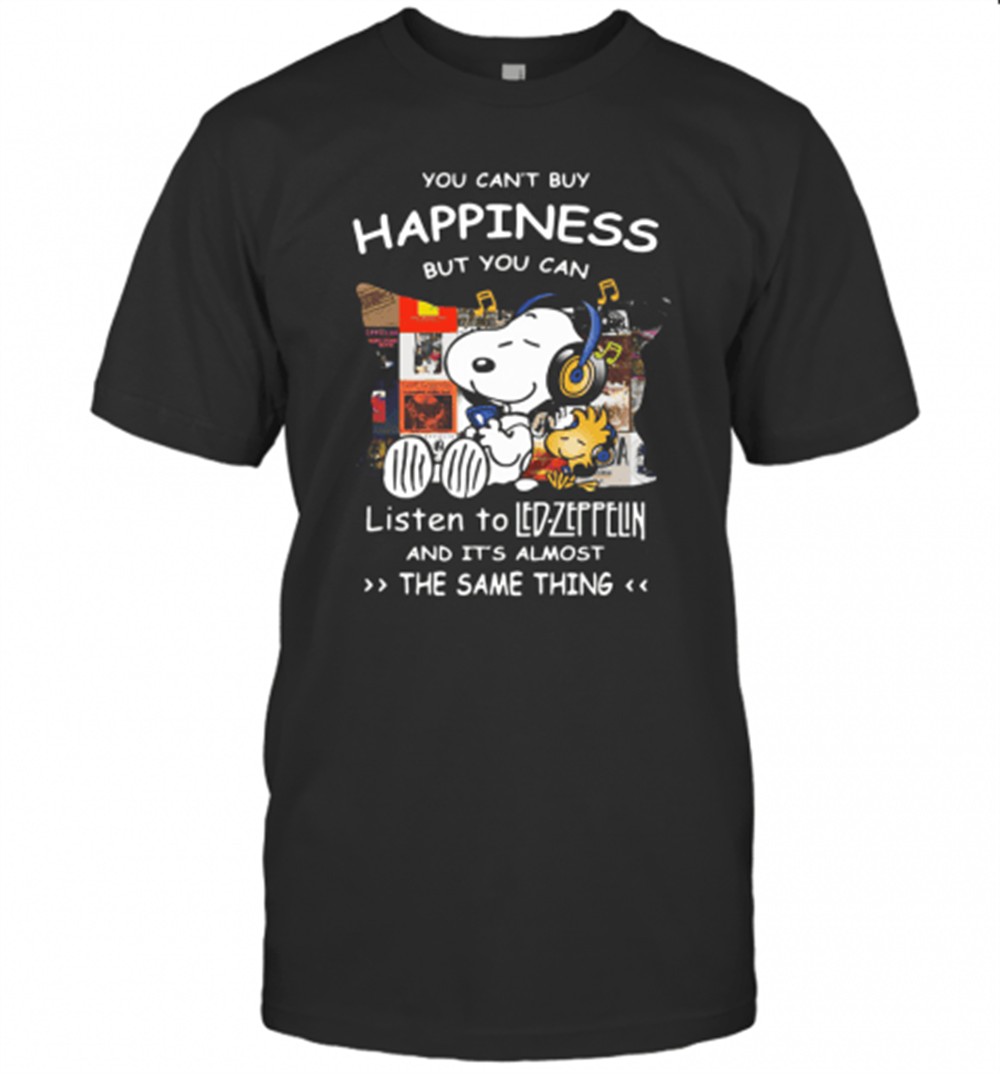 snoopy-and-woodstock-you-cant-buy-happiness-but-you-can-listen-to-led-zeppelin-t-u7u9rm8k Snoopy And Woodstock You CanT Buy Happiness But You Can Listen To Led Zeppelin T-Shirt