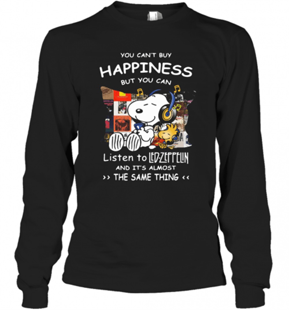 snoopy-and-woodstock-you-cant-buy-happiness-but-you-can-listen-to-led-zeppelin-t-u7u9rm8k Snoopy And Woodstock You CanT Buy Happiness But You Can Listen To Led Zeppelin T-Shirt