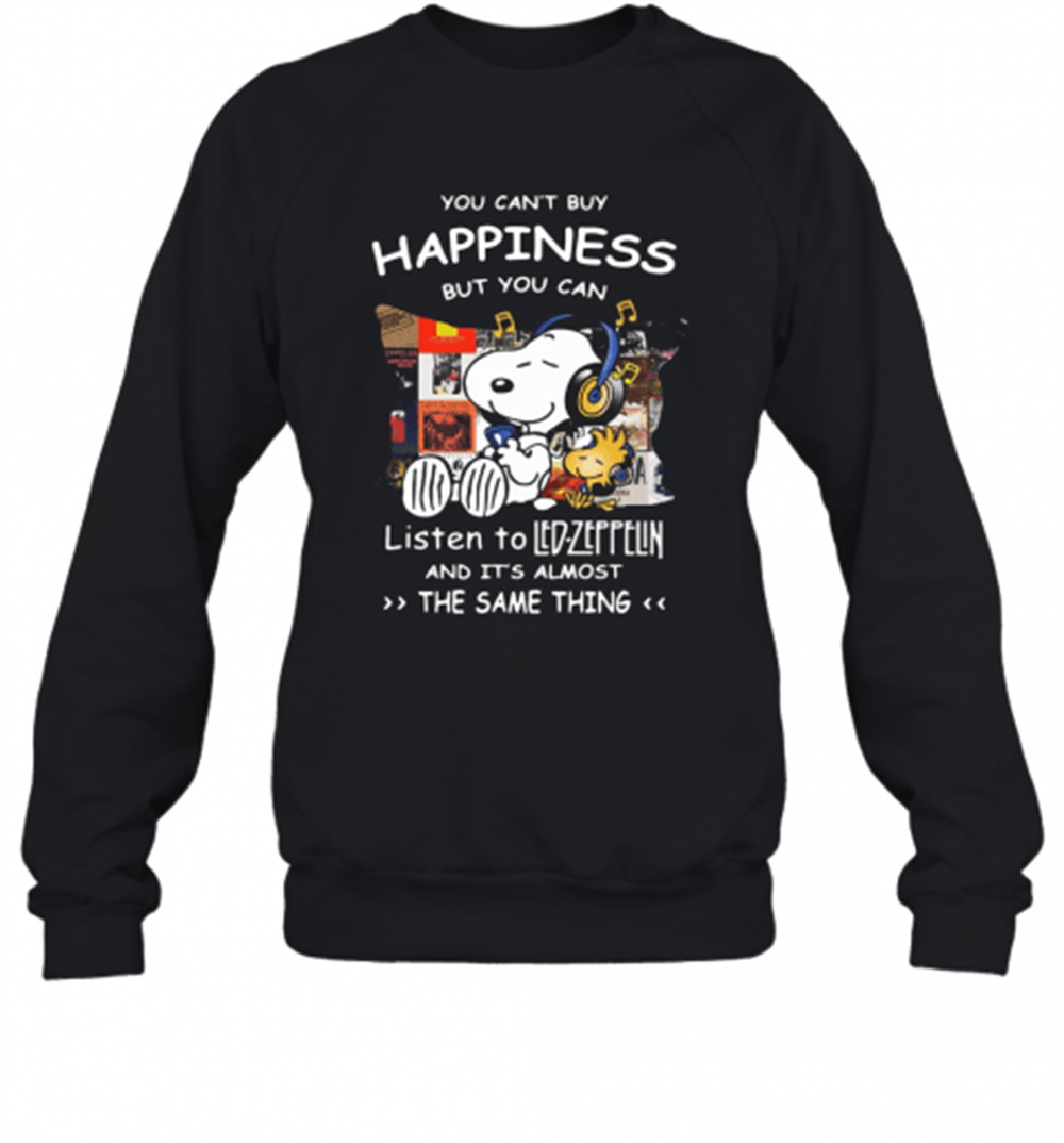 snoopy-and-woodstock-you-cant-buy-happiness-but-you-can-listen-to-led-zeppelin-t-u7u9rm8k Snoopy And Woodstock You CanT Buy Happiness But You Can Listen To Led Zeppelin T-Shirt
