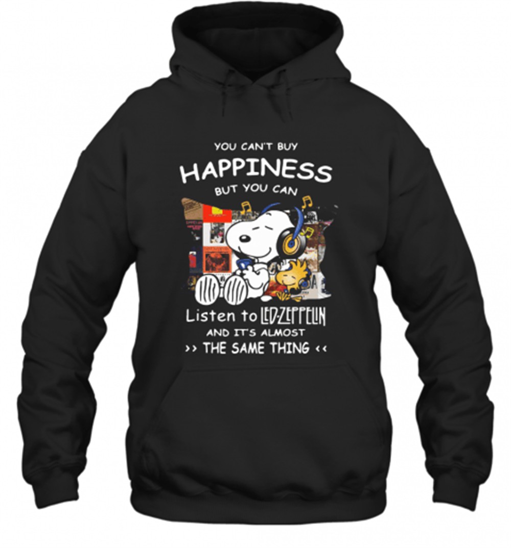 Snoopy And Woodstock You CanT Buy Happiness But You Can Listen To Led Zeppelin T-Shirt