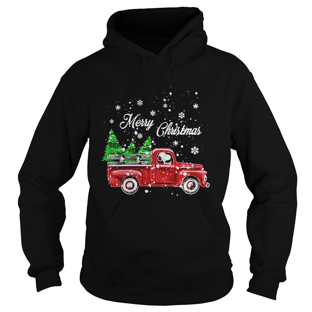 Snoopy driving christmas tree truck Merry Christmas shirt